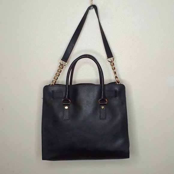 COPY - Michael kors hamelton satchel black stifano leather large. - Picture 3 of 16